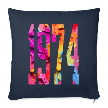 BUNT 52ND BIRTHDAY 1974 - Sofa pillowcase 17,3'' x 17,3'' (45 x 45 cm) - navy - Front