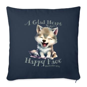 DLM KIDS GLAD HEART B1U - Sofa pillowcase 17,3'' x 17,3'' (45 x 45 cm) - navy - Front