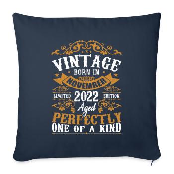 Vintage November 2022 Anniversary November 2022 - Sofa pillowcase 17,3'' x 17,3'' (45 x 45 cm) - navy - Front