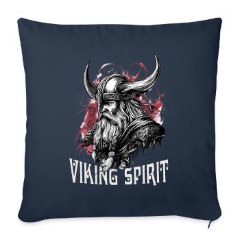 Valhalla Viking Spirit Wikinger Viking Vikings - Housse de coussin décorative 45 x 45 cm - bleu marine - Devant