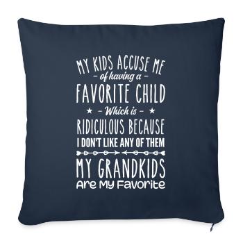 My Grandkids Are My Favorite Grandmother Grandma - Housse de coussin décorative 45 x 45 cm - bleu marine - Devant