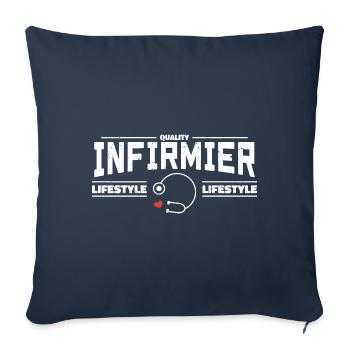 Infirmier | Infirmier Cadeau | Infirmier Passionné - Housse de coussin décorative 45 x 45 cm - bleu marine - Devant