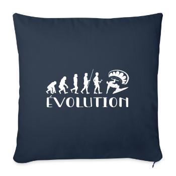 Evolution From Monkey To Surfer - Sofa pillowcase 17,3'' x 17,3'' (45 x 45 cm) - navy - Front