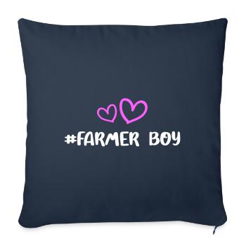 Farmer Boy Heart Love - Sofa pillowcase 17,3'' x 17,3'' (45 x 45 cm) - navy - Front