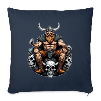 Wikinger mit Schädel - Sofakissenbezug 45 x 45 cm - Navy - Vorne
