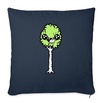 Laughing Cartoon Birch - Sofa pillowcase 17,3'' x 17,3'' (45 x 45 cm) - navy - Front