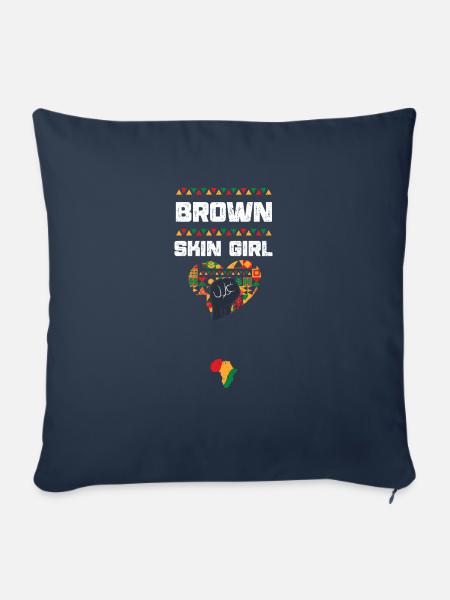 Brown Skin Girl - Sofakissenbezug 45 x 45 cm - Navy