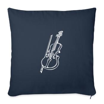 Antique violin with violin bow - Sofa pillowcase 17,3'' x 17,3'' (45 x 45 cm) - navy - Front