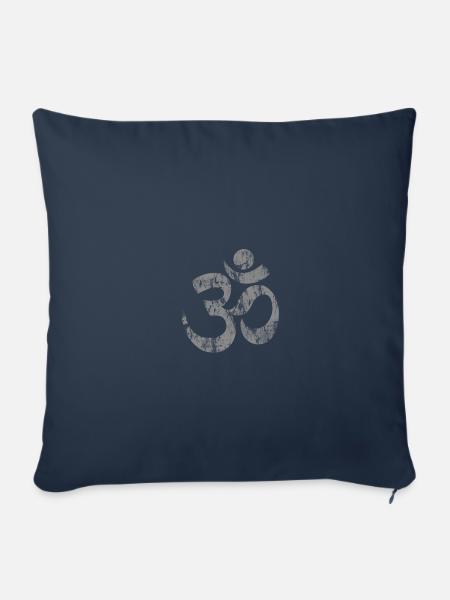 Om Namaste Yoga Symbol-Sport-Entwurf - Sofakissenbezug 45 x 45 cm - Navy