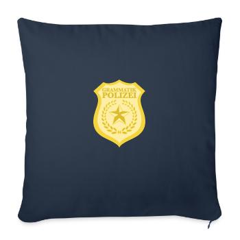 Grammatik Polizei Rechtschreibung Deutschlehrer - Sofakissenbezug 45 x 45 cm - Navy - Vorne