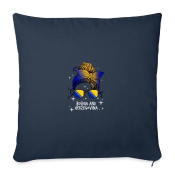 Bosnie-Herzégovine - Housse de coussin décorative 45 x 45 cm - bleu marine - Devant