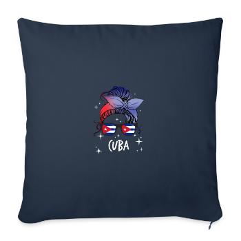 Cuba - Housse de coussin décorative 45 x 45 cm - bleu marine - Devant