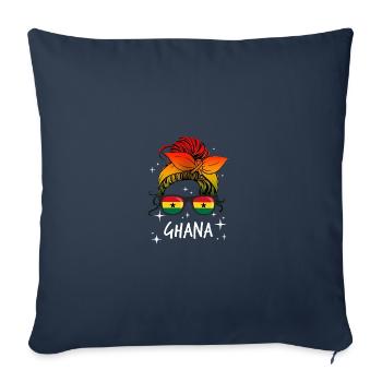 Ghana - Housse de coussin décorative 45 x 45 cm - bleu marine - Devant