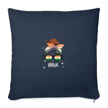 India - Sofa pillowcase 17,3'' x 17,3'' (45 x 45 cm) - navy - Front