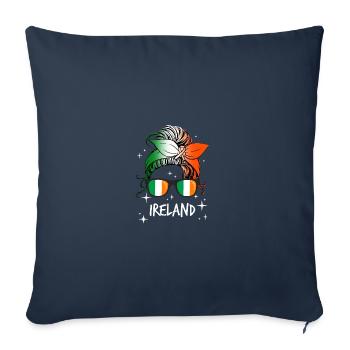 Irlande - Housse de coussin décorative 45 x 45 cm - bleu marine - Devant