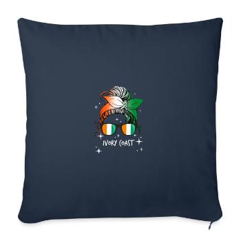 Côte d’Ivoire - Housse de coussin décorative 45 x 45 cm - bleu marine - Devant