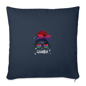Gambie - Housse de coussin décorative 45 x 45 cm - bleu marine - Devant