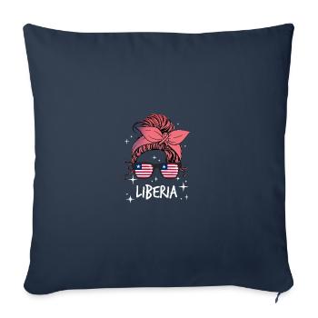 Libéria - Housse de coussin décorative 45 x 45 cm - bleu marine - Devant