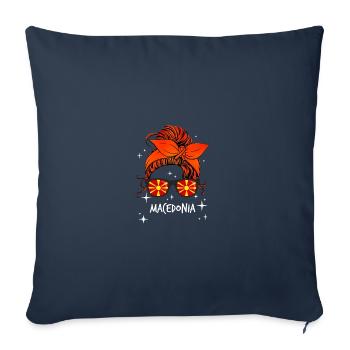 Macédoine - Housse de coussin décorative 45 x 45 cm - bleu marine - Devant