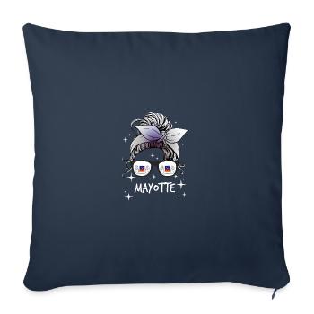 Mayotte - Housse de coussin décorative 45 x 45 cm - bleu marine - Devant