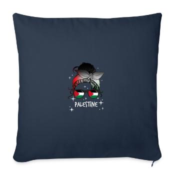 Palestine - Housse de coussin décorative 45 x 45 cm - bleu marine - Devant