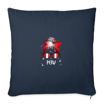 Pérou - Housse de coussin décorative 45 x 45 cm - bleu marine - Devant