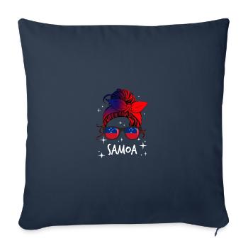 Samoa - Housse de coussin décorative 45 x 45 cm - bleu marine - Devant
