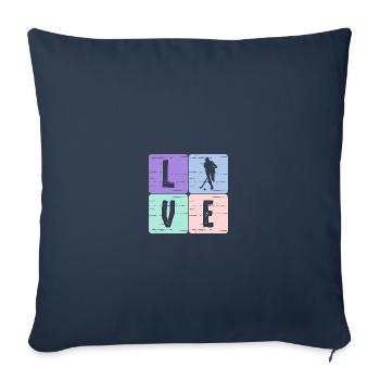 Un joueur de hockey - Housse de coussin décorative 45 x 45 cm - bleu marine - Devant