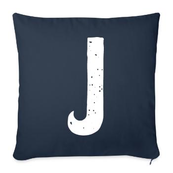J Letter - Sofa pillowcase 17,3'' x 17,3'' (45 x 45 cm) - navy - Front