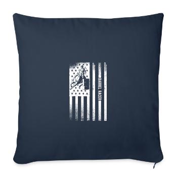 Course de barils - Housse de coussin décorative 45 x 45 cm - bleu marine - Devant