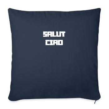 SALUT CIAO - Housse de coussin décorative 45 x 45 cm - bleu marine - Devant