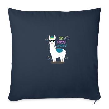 No Prob Lama - alpaga cool avec des lunettes de soleil - Housse de coussin décorative 45 x 45 cm - bleu marine - Devant