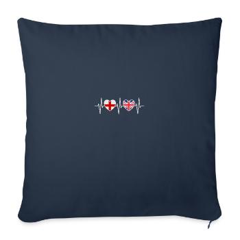 Angleterre et Grande-Bretagne Drapeaux britanniques du Royaume-Uni - Housse de coussin décorative 45 x 45 cm - bleu marine - Devant