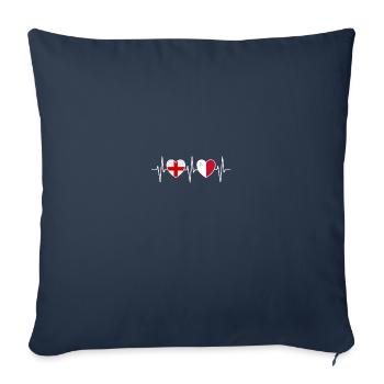 Drapeaux maltais de l’Angleterre et de Malte - Housse de coussin décorative 45 x 45 cm - bleu marine - Devant