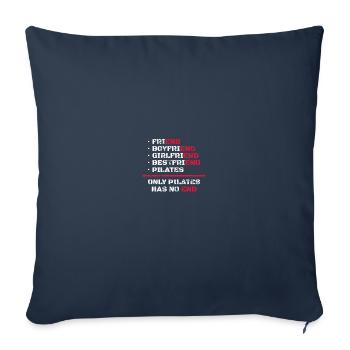 Seul le Pilates n’a pas de fin Pilates Yoga - Housse de coussin décorative 45 x 45 cm - bleu marine - Devant