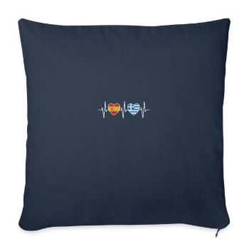 Espagne et Grèce Drapeau grec Drapeaux - Housse de coussin décorative 45 x 45 cm - bleu marine - Devant