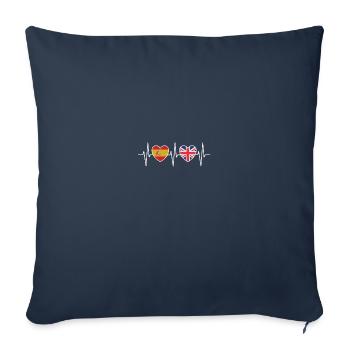 Spain and Great Britain British flag flags - Sofa pillowcase 17,3'' x 17,3'' (45 x 45 cm) - navy - Front