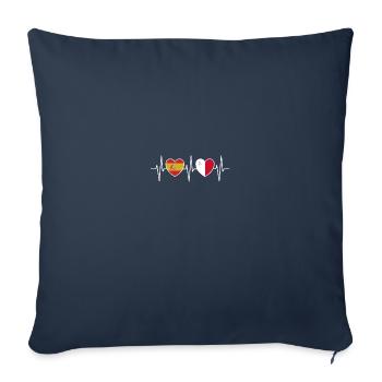 Spain and Malta Maltese flag flags - Sofa pillowcase 17,3'' x 17,3'' (45 x 45 cm) - navy - Front