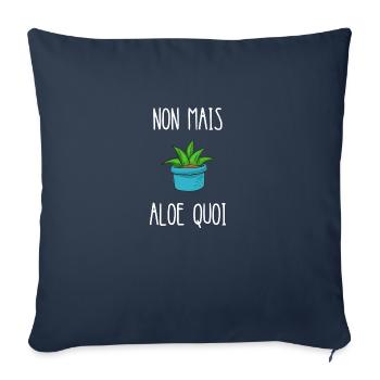 non mais aloe quoi - Housse de coussin décorative 45 x 45 cm - bleu marine - Devant