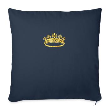 couronne dorée 05 - Housse de coussin décorative 45 x 45 cm - bleu marine - Devant