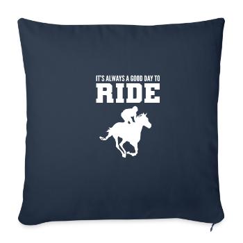 Toujours bon cadeau de cavalier de jour - Housse de coussin décorative 45 x 45 cm - bleu marine - Devant