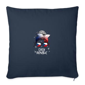 République tchèque - Housse de coussin décorative 45 x 45 cm - bleu marine - Devant