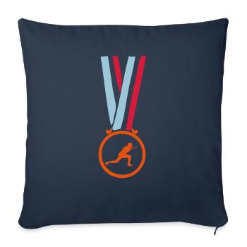 champion medaille sport escrime - Housse de coussin décorative 45 x 45 cm - bleu marine - Devant