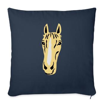 Cheval - Housse de coussin décorative 45 x 45 cm - bleu marine - Devant
