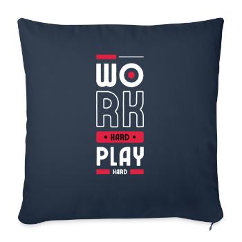 Travaille dur - Housse de coussin décorative 45 x 45 cm - bleu marine - Devant
