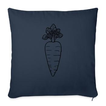Outline carrot - Sofa pillowcase 17,3'' x 17,3'' (45 x 45 cm) - navy - Front