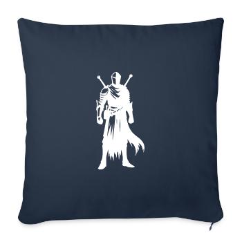 Fier chevalier guerrier avec épée et bouclier - Housse de coussin décorative 45 x 45 cm - bleu marine - Devant