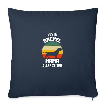 Retro Dackel Mama - Sofakissenbezug 45 x 45 cm - Navy - Vorne