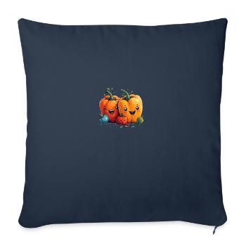 Style bande dessinée familiale Paprika - Housse de coussin décorative 45 x 45 cm - bleu marine - Devant