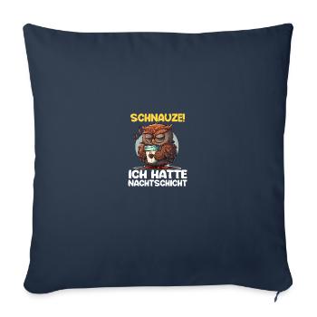Nachtschicht Kaffee Eule Nachtdienst Schichtarbeit - Sofakissenbezug 45 x 45 cm - Navy - Vorne